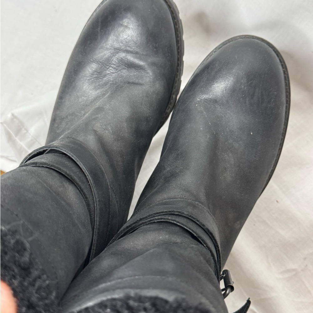 Ross Snow Womens Leather Moto Boots Sherling‎ Lining Sz 11 Grunge Edgy Goth Punk - Picture 11 of 11